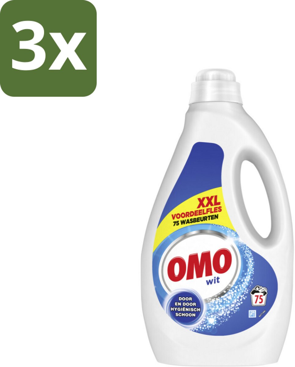 3 x OMO – Vloeibaar Wasmiddel – Wit XXL – 75 Wasbeurten - Kabel - Kabels - Kabelsysteem - Kabelsysteem