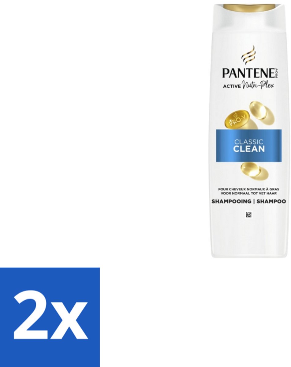 2 x Pantene – Shampoo – Classic Clean – 250 ml - Schone Haardag - Gezonde Haardag - Lichte Haardag - Milde Reiniging - Voedend Haar