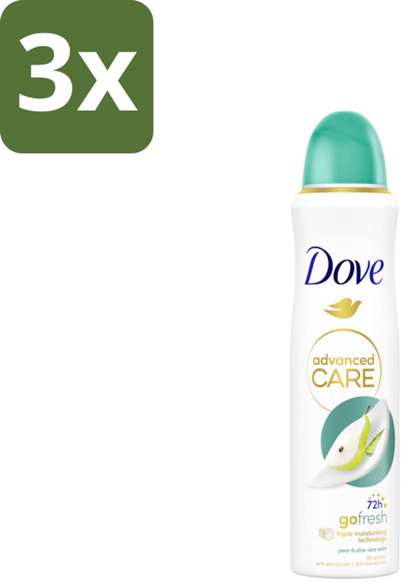 3 x Dove – Deodorant Spray – Peer & Aloe Vera – 150 ml - Anti-transpirant Spray - Deodorant Spray - Peer En Aloë Vera - Zweetvermindering - Huidverzorging