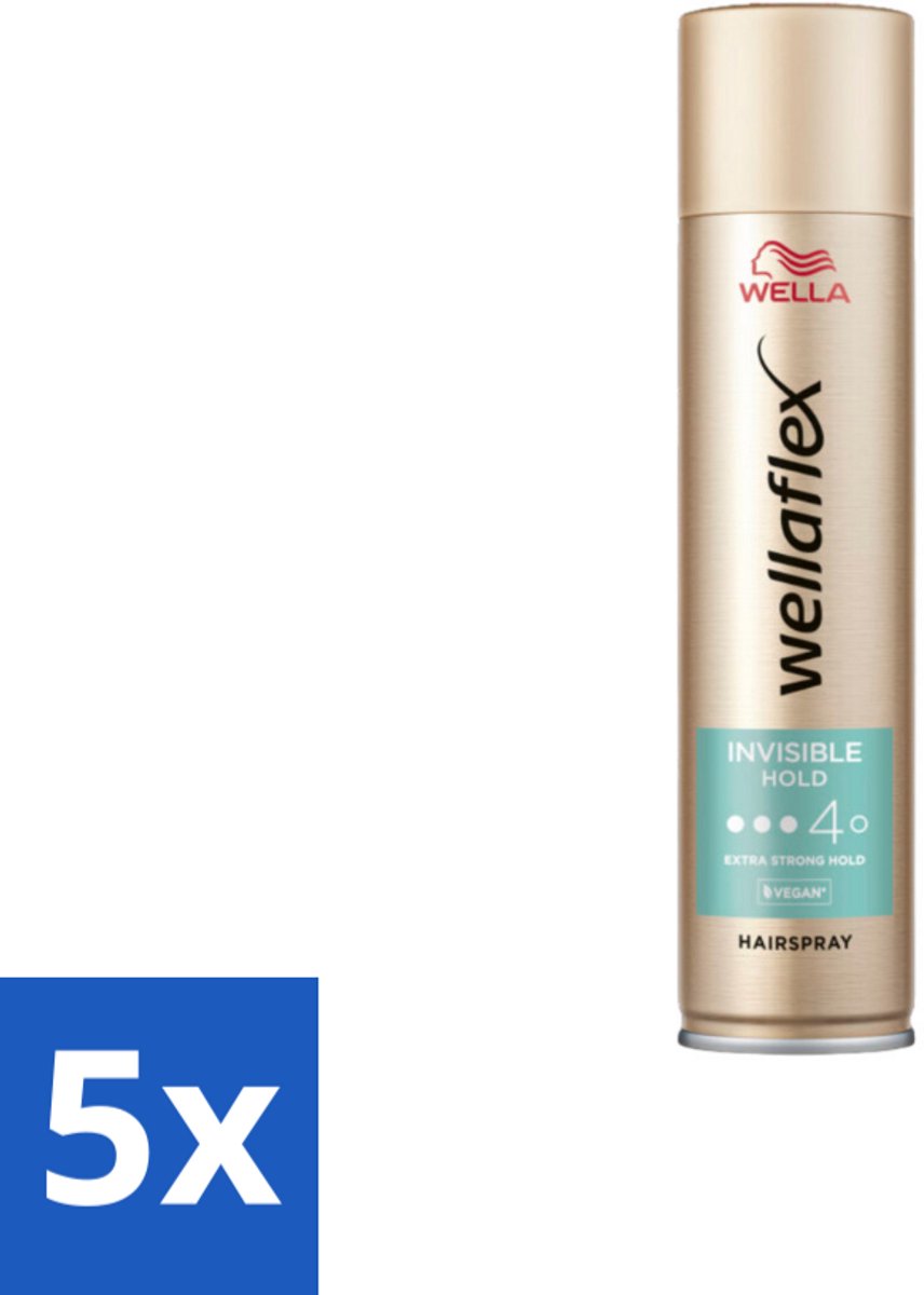 5 x Wella – Flex Invisible Hold – Haarspray Extra Strong – 250 ml - Haarspray - Haar Fixatie - Flexibele Hold - Extra Sterke Hold - Natuurlijke Look