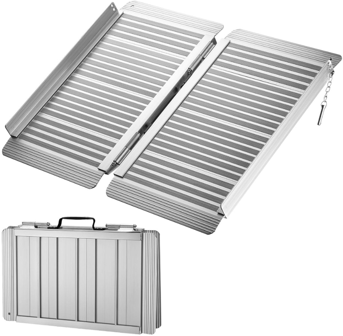 Ploutos® Oprijplaat - Oprijplaten - Oprijbok - Zilver - 66 cm x 74 cm x 6 cm