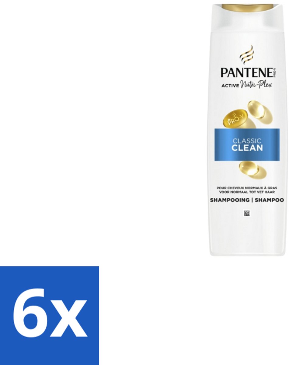 6 x Pantene – Shampoo – Classic Clean – 250 ml - Schone Haardag - Gezonde Haardag - Lichte Haardag - Milde Reiniging - Voedend Haar