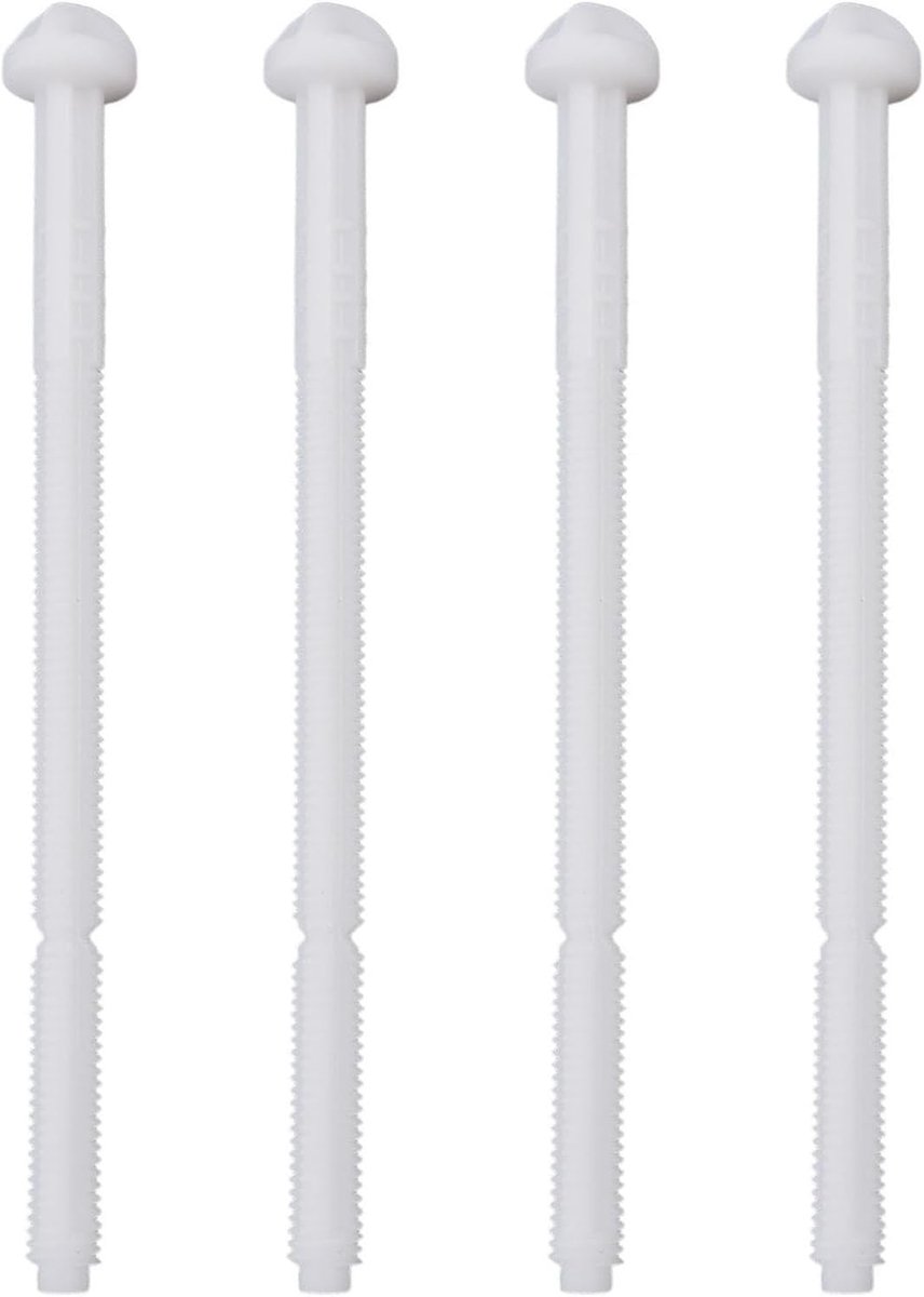 Set van 4 Drukstangen voor Toilet Spoelplaat - Vervangingsonderdelen voor Sanitair, Wit, 135 mm x 7 mm