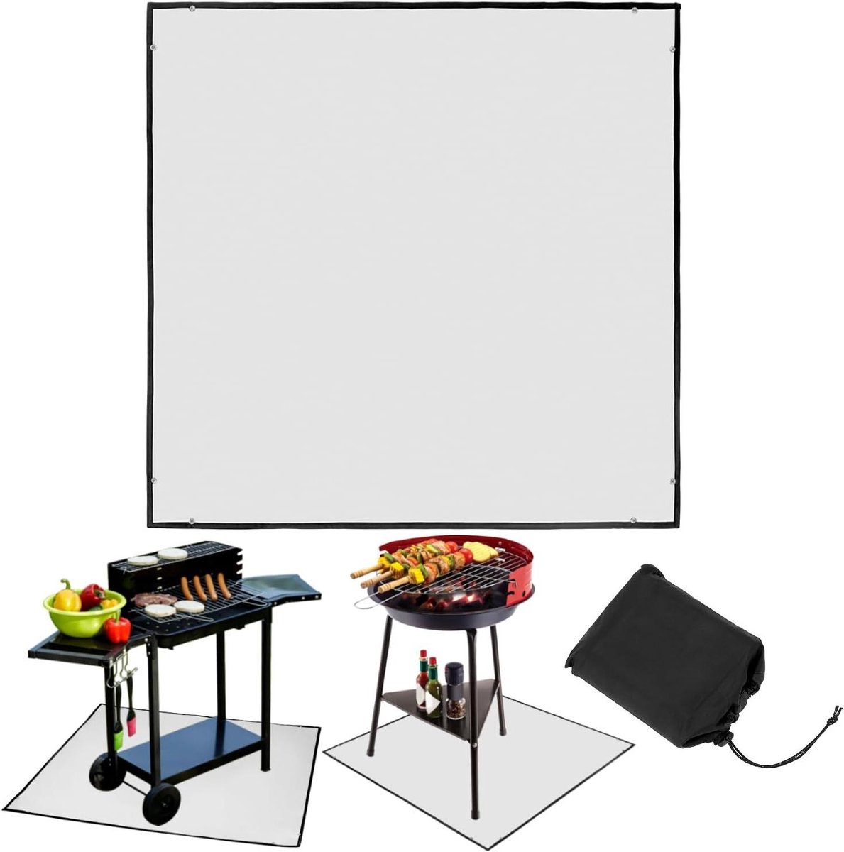 Vuurplaats Mat - Beschermmat Grill - Terras Beschermen - Hittebestendig Materiaal - 100x100CM - Zwart