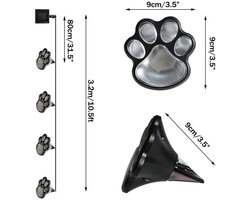 LEEMASING 4 Solar Dog Animal Paw Print Lights Tuin Standbeeld Lantaarn Led Pad 3 inch Licht Lamp voor Outdoor Tuin Pad - ShopVlot