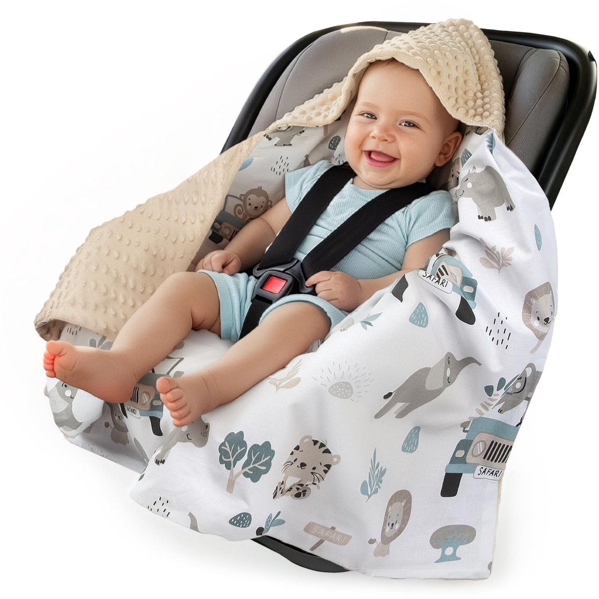 Elzusha - 100% Katoenen Swaddle Dekentje met Kap voor Baby's