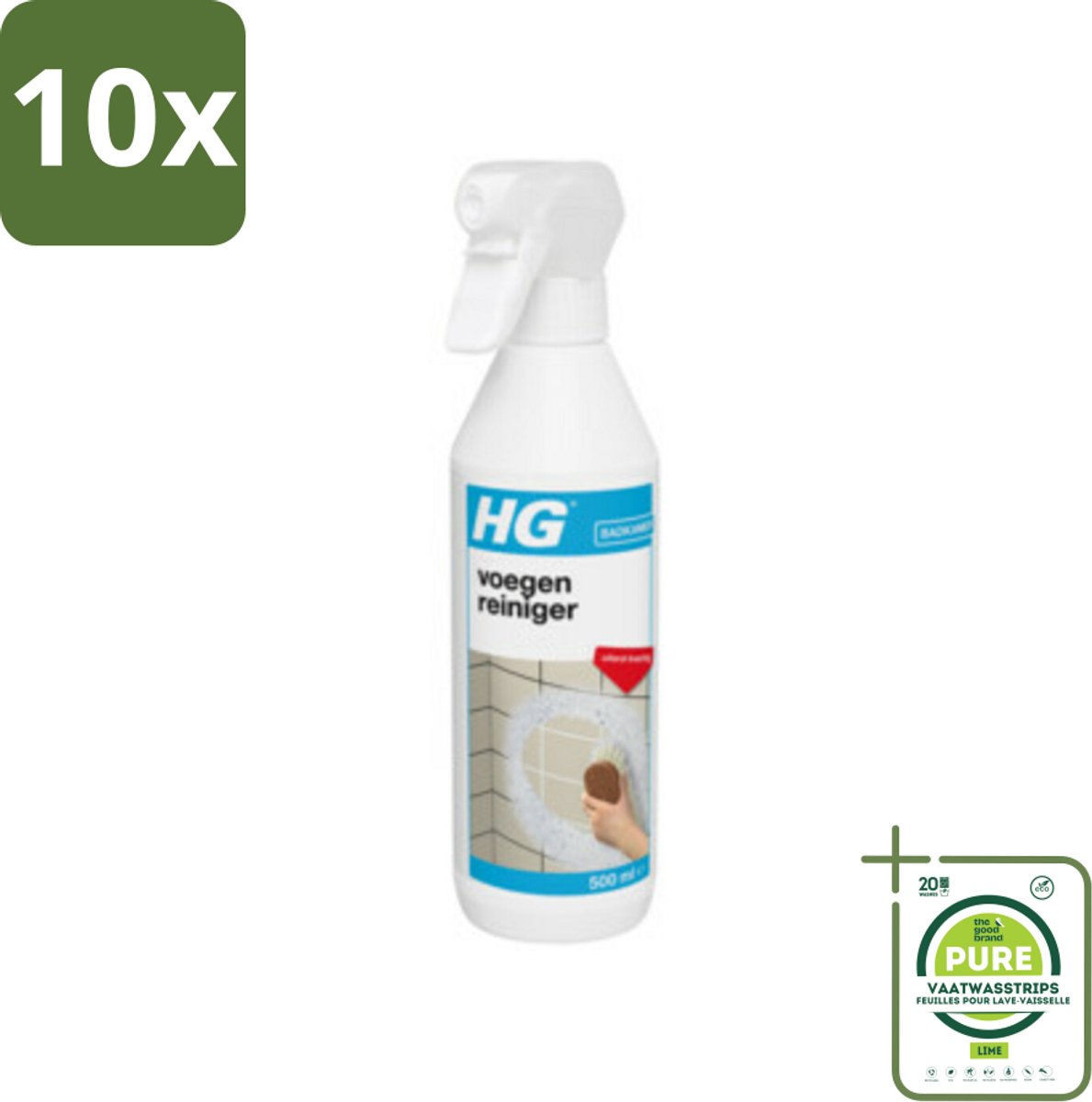 10 x HG Voegenreiniger 500 ml - Grootverpakking - Voegenreiniger - Voegen Schoonmaken - Voegen Herstellen - Badkamerschoonmaak - Keukenschoonmaak