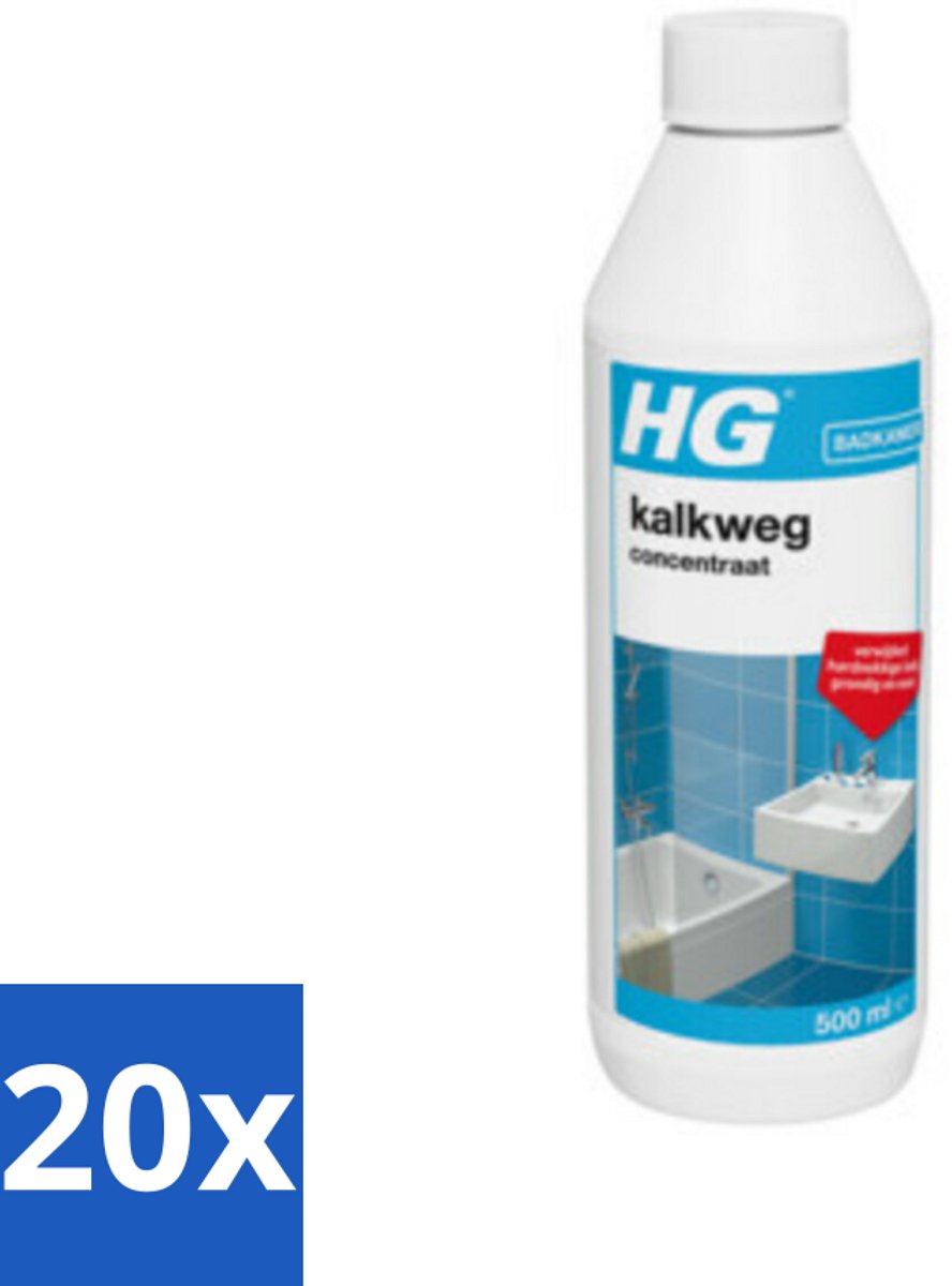 20 x HG - Badkamer - Kalkweg Concentraat - Verwijdert Kalk Grondig - 500 ml - Voordeelverpakking - 20 stuks