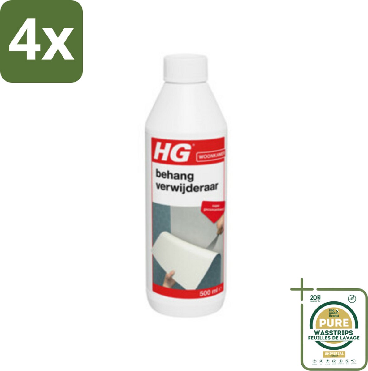 HG Behangverwijderaar 500 ml - Voordeelverpakking - 4 stuks - Behanglijm verwijderen - Behangverwijdering