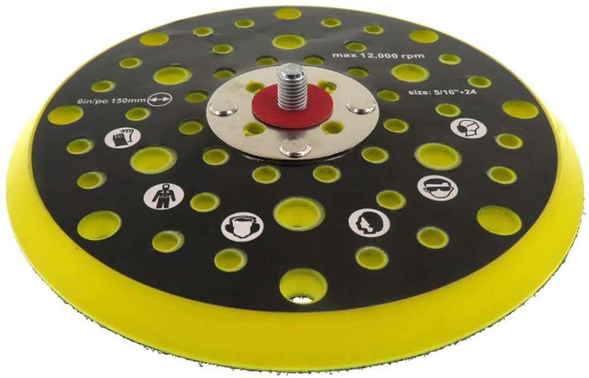 6 Inch Schuurmachine Accessoires - Achterplaat, Polijstschijf, 148 mm, 52 Gaten, Eccentrische Schuurdisc, Ideaal voor Schuren en Polijsten van Diverse Materialen
