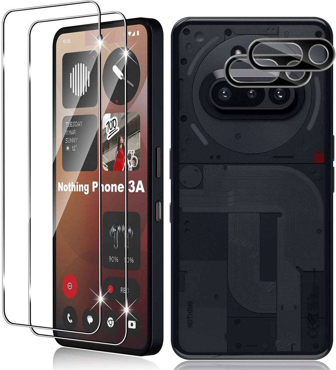 Mobiel schermbescherming - 2 + 2 stuks screen protector - 9H hardheid - krasbestendig en camera lens bescherming - SnelShoppen