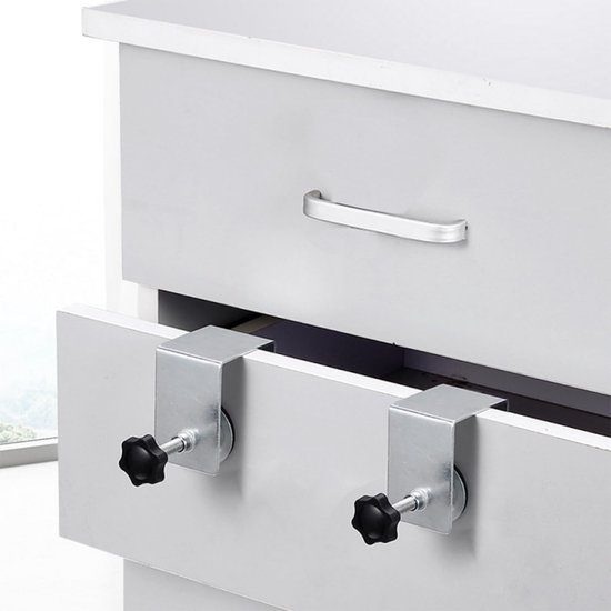 2 Stks Panel Klemmen Kast Hardware Jig Lade Montage Klemmen Voorlade Houtbewerking Klemmen Voorpaneel Mount Rvs — afbeelding 2