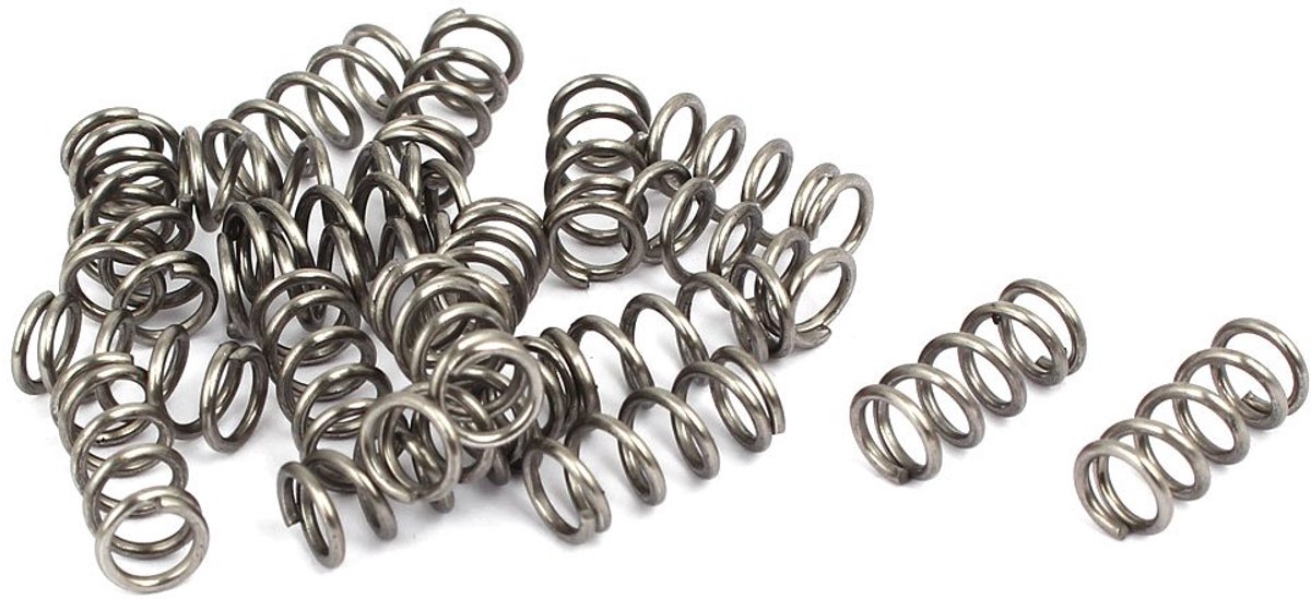 sourcingmap 1mmx7mmx15mm 304 RVS Compressie Veren Zilver Tone 20st