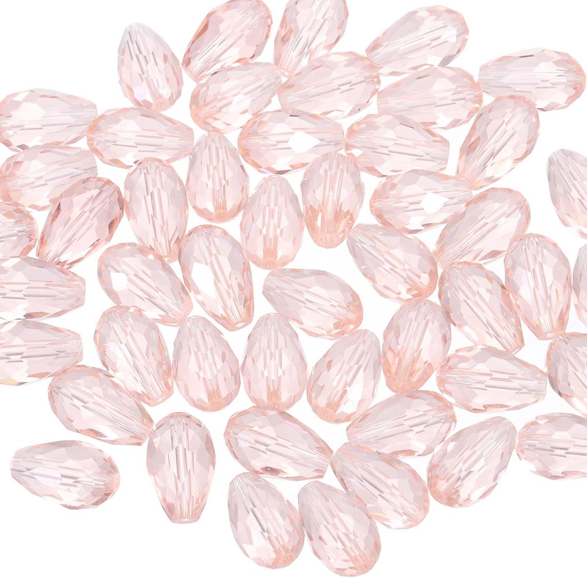 Kralen, 100 stuks roze bicone geboortesteenkralen met verticaal gat voor het maken van armbanden, kettingen en sieraden voor DIY-knutselen