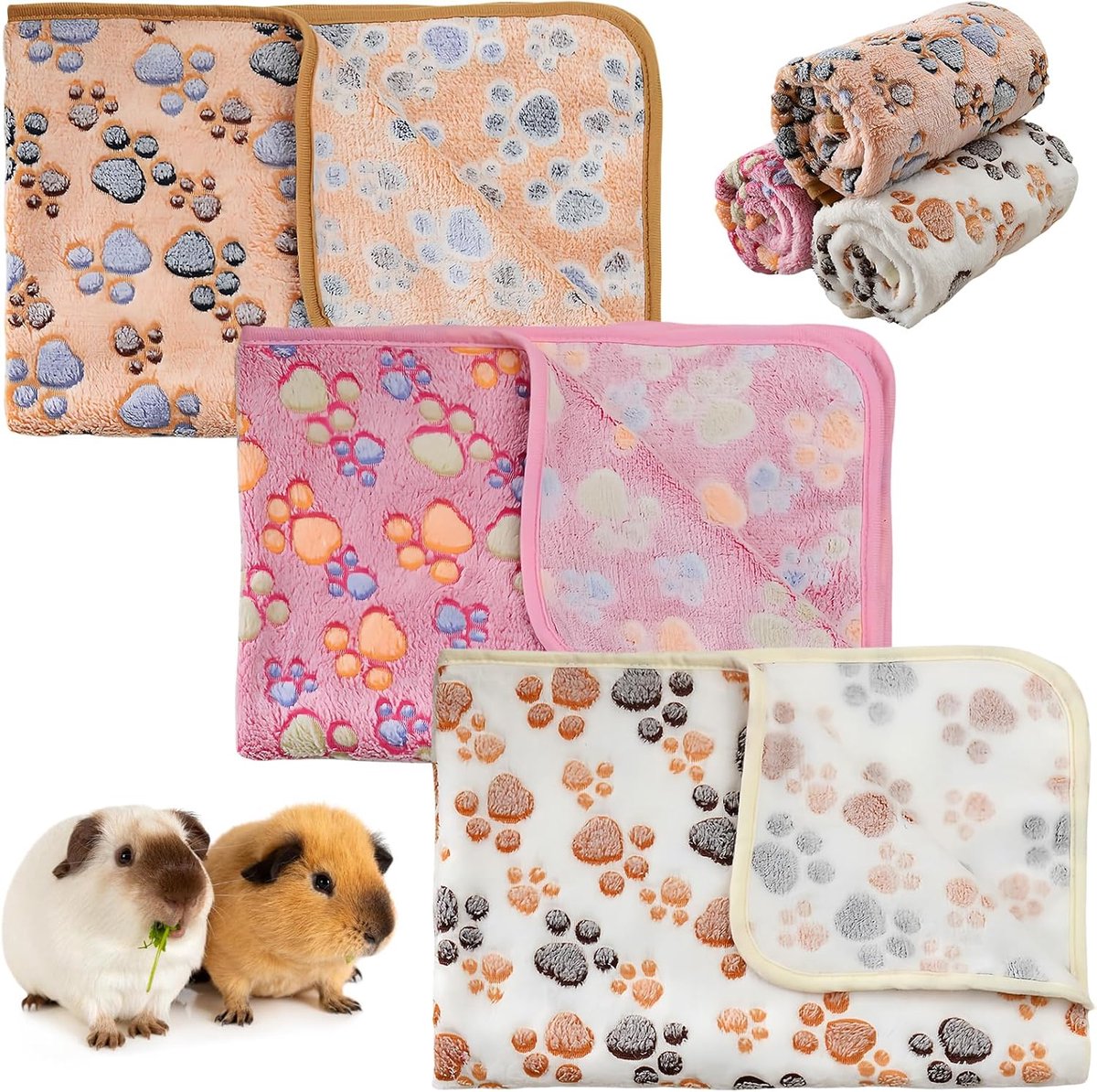 3 stuks 40 x 60 cm waterdichte cavia's dekens: cavia's fleece dekens wasbaar klein dier fleece warme pluizige puppy deken voor kittens kleine dieren matten, voor konijnen, hamsters