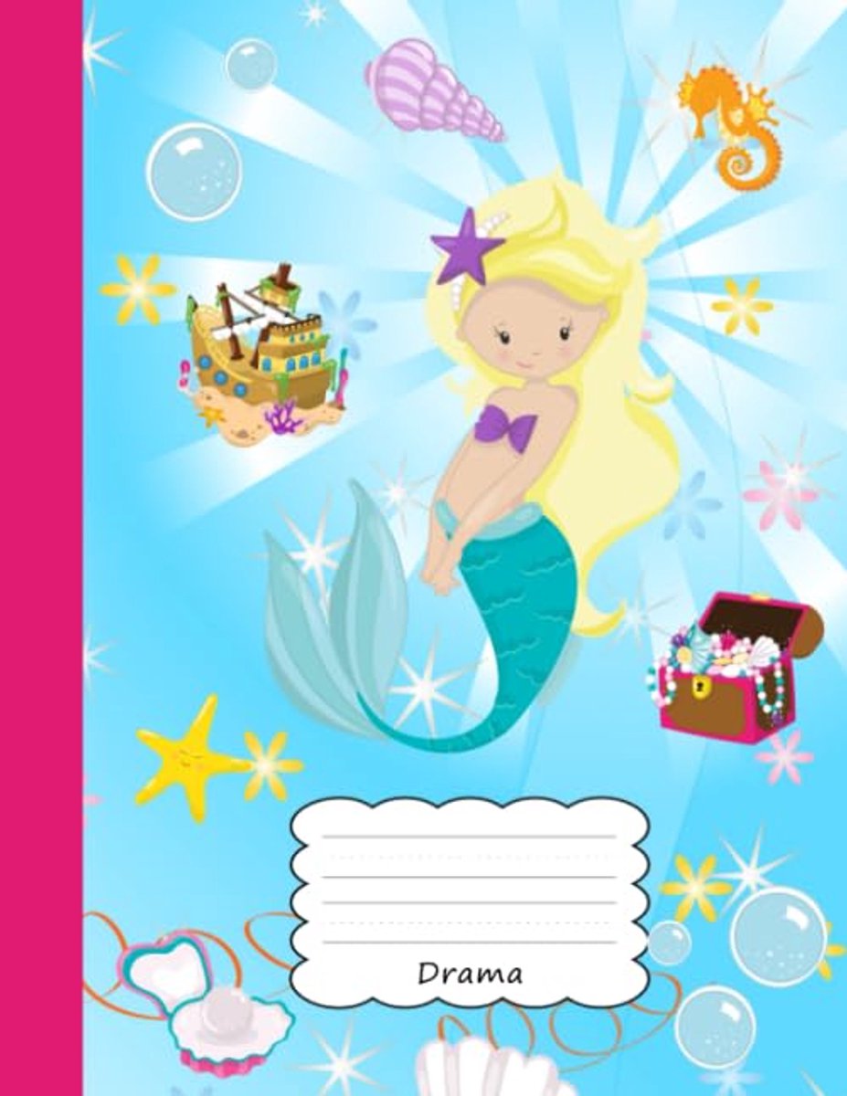 Mermaid Lexis Draw & Write Notebook Half Sketch Book & Dotted Handwriting Dashed Lined Notebook Paper | Cute Beach Sea Horse Shell Starfish ... & Storytelling | Writing Pad Sketchbook