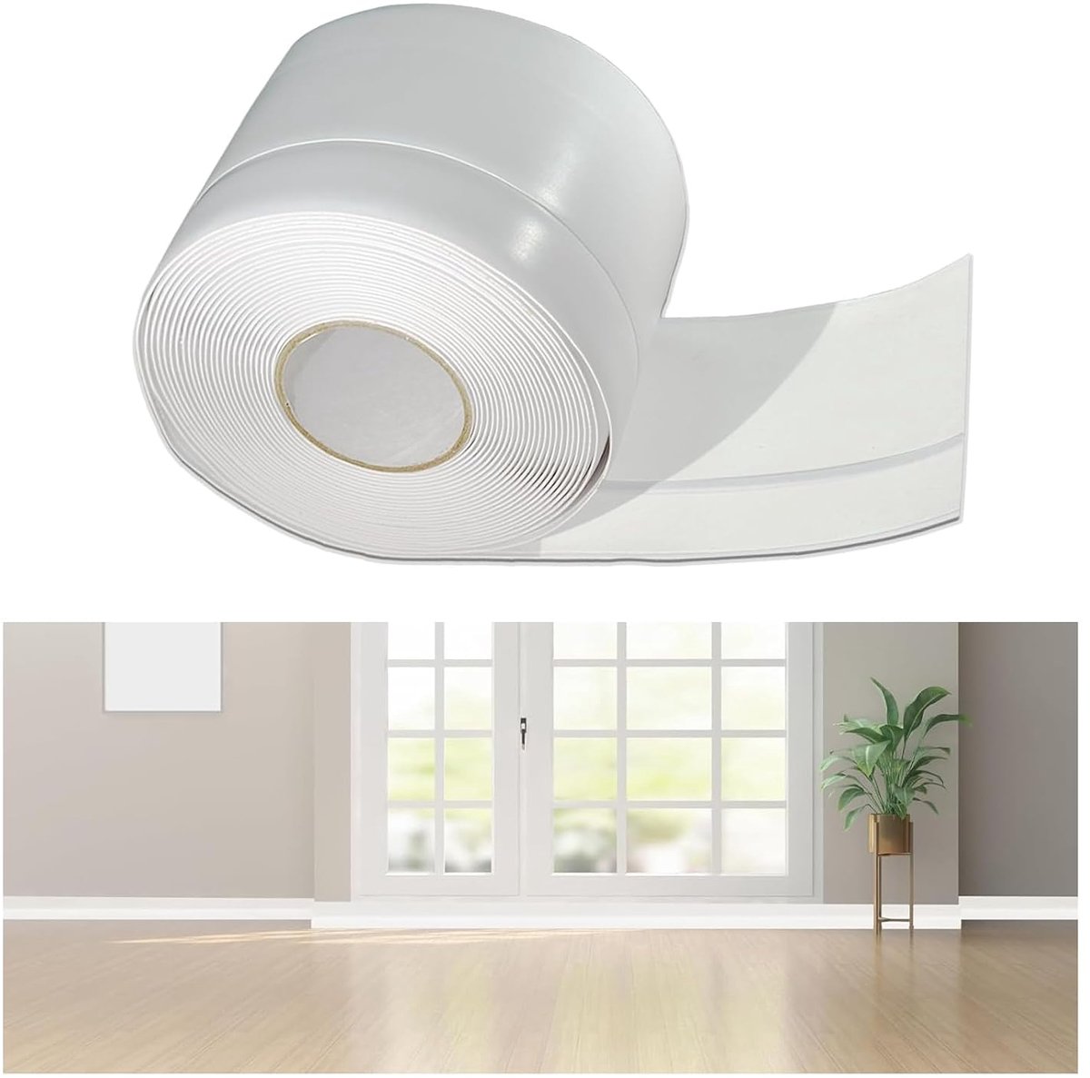 plint, zelfklevend, 7 cm, zachte pvc-plinten, waterdichte zelfklevende flexibele platen, zachte plint, flexibel, geschikt voor keuken en badkamer, wit, 6 m