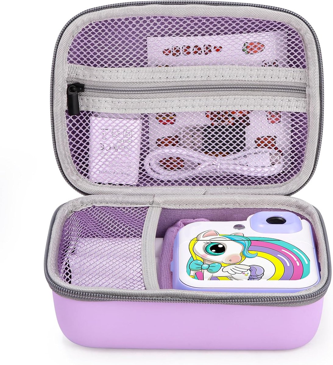 Tas voor kindercamera, Cameratas voor Kinderen voor Gofunly, voor GlobalCrown, voor GREPRO en andere mini-camera's, instant camerahoes voor het opbergen van kabels, printpapier en accessoires