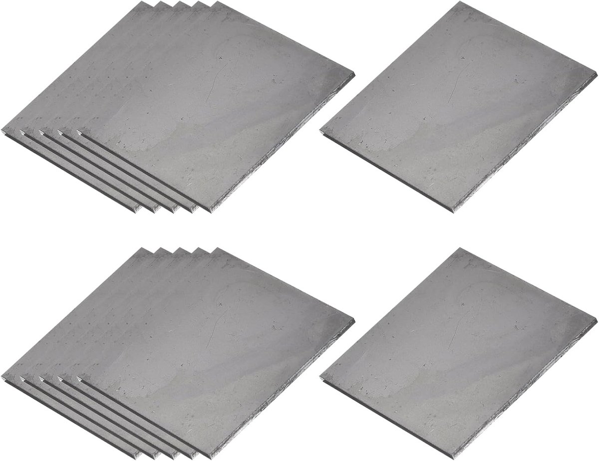 Lasplaat (5 x 5 cm) 6 stuks, lassen van zacht staal, 11 gauge - voor beginners voor MIG TIG ARC gasstok, doe-het-zelf lassen, metalen trainingssolderen, zwart