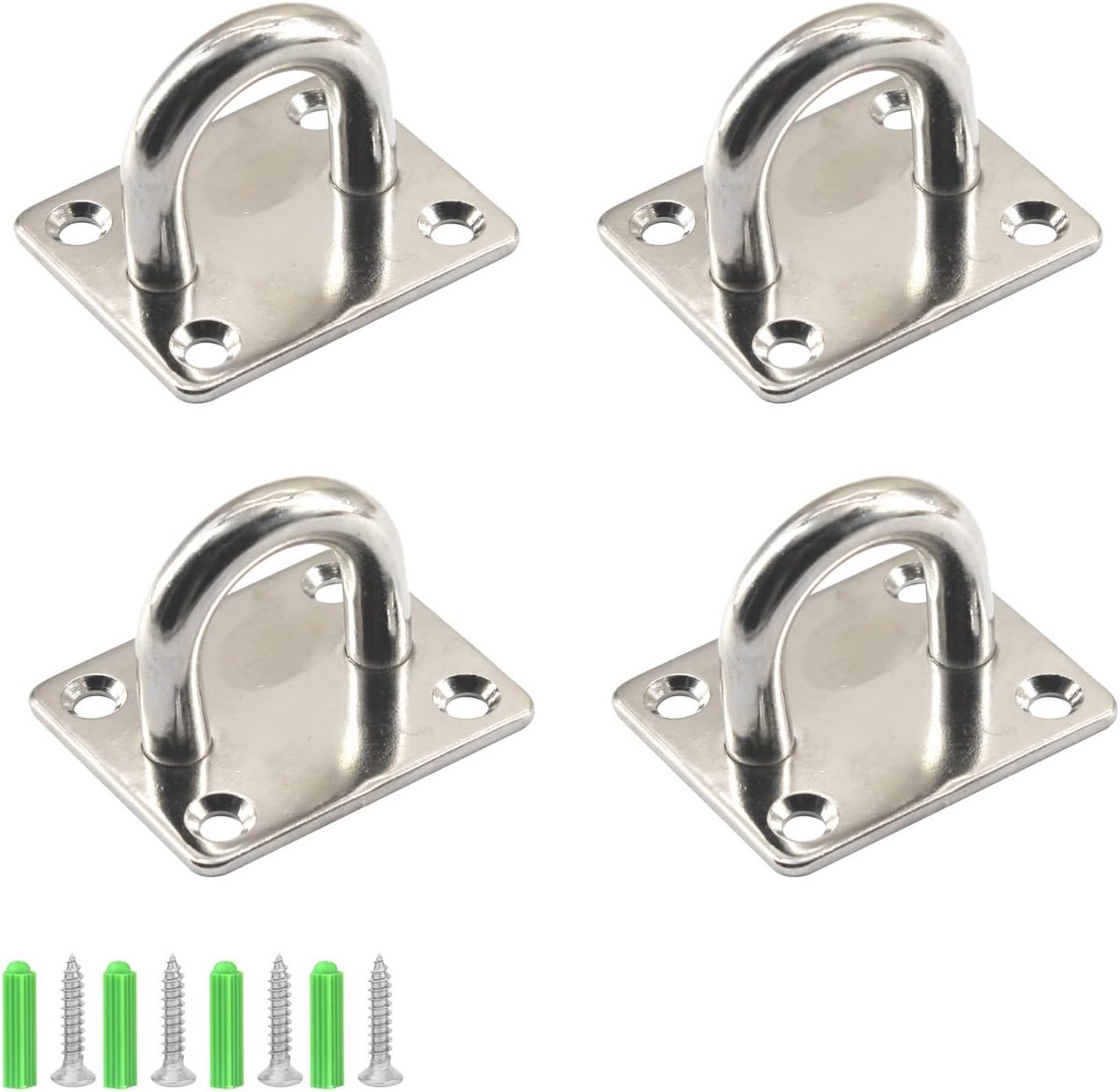 Haken Ring Haken Plafond Haak Schroef in Haak Ogen Hanger (4 Stuks met RVS Schroeven)