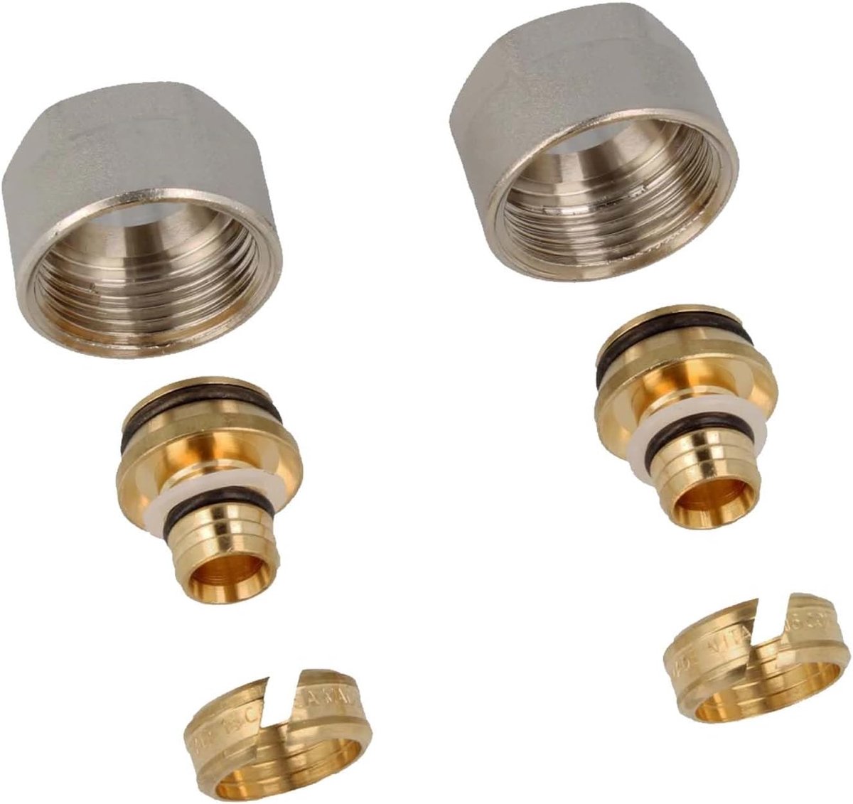 tecuro MS klemschroefverbinding voor Ø 14 x 2,0 mm kunststof en aluminium composietbuis - set van 2