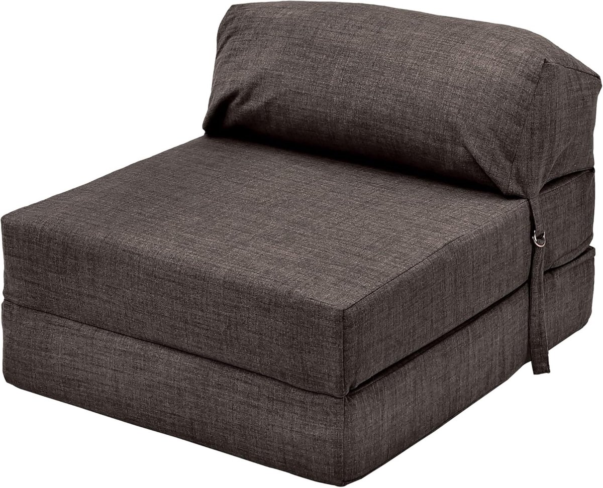 25 Uitklapbare eenpersoons Z-bedmatras | Zachte en comfortabele sofa | Geweldig voor woonkamer en slaapkamers | Lichtgewicht logeerstoel Sofa Futon (chocolade)