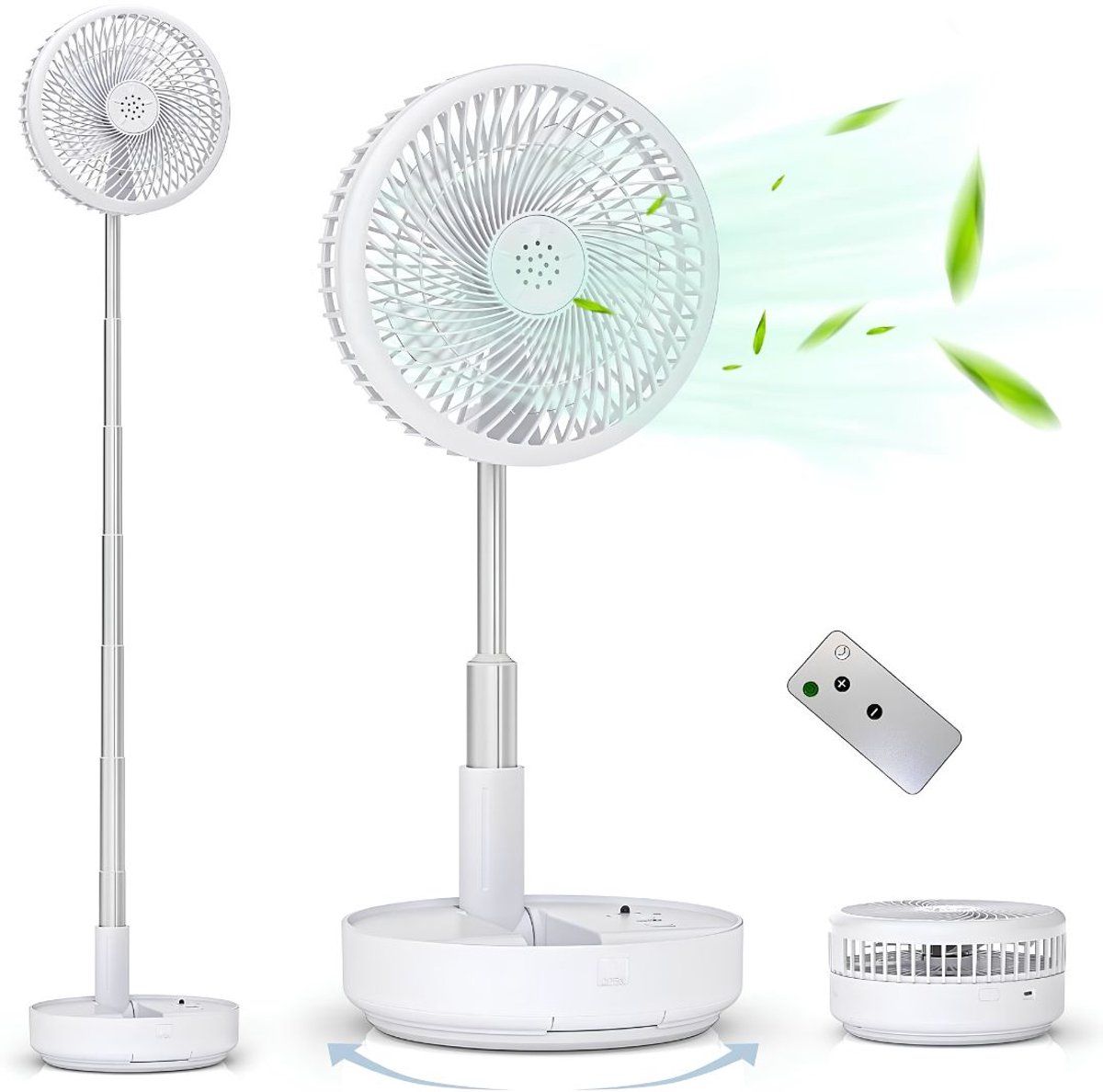 LNMsolutions® Ventilator Staand - Ventilator - Ventilator Staand Afstandsbediening - Wit - 23cm x 11cm x 23cm