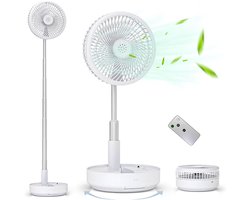 LNMsolutions® Ventilator Staand - Ventilator - Ventilator Staand Afstandsbediening - Wit - 23cm x 11cm x 23cm