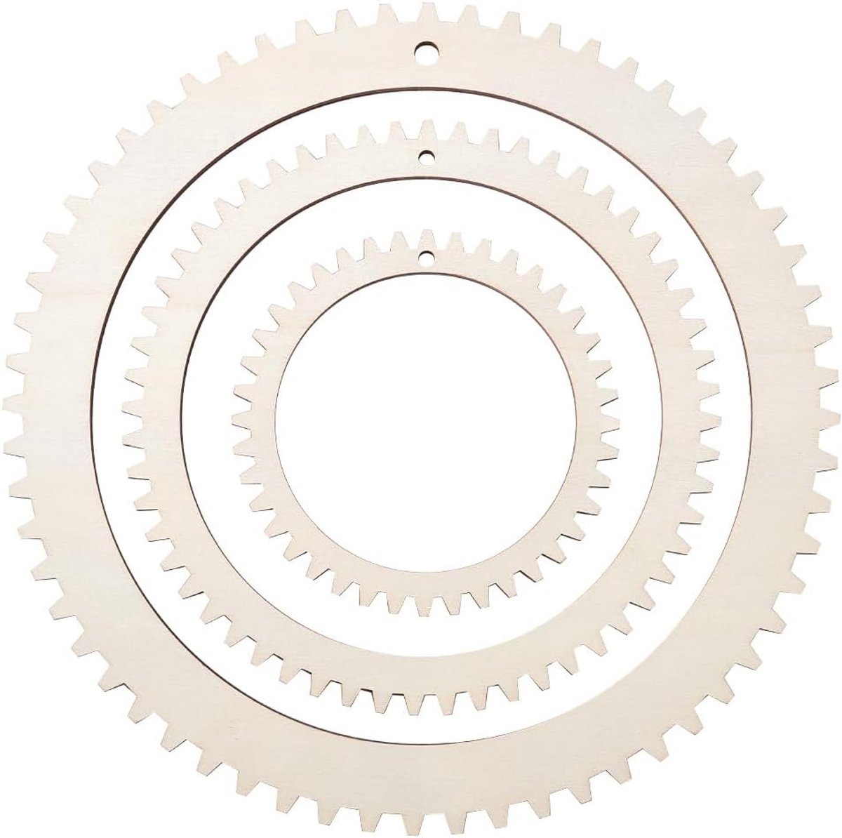 3 maten weefgetouwset van hout, 13/20/28 cm, doe-het-zelf weefgetouw in ronde tandwielvorm, voor het ophangen van decor, geweven tapijt, gebreid, 5 mm dik