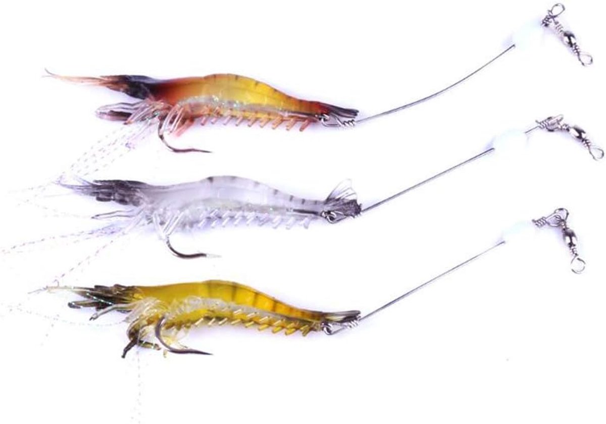 Zachte Garnalen Vissen Lokken Zachte Aas met Haak Zee Vissen Lokken Gemengde Kleur voor Bream Bass Flathead Whiting Snapper