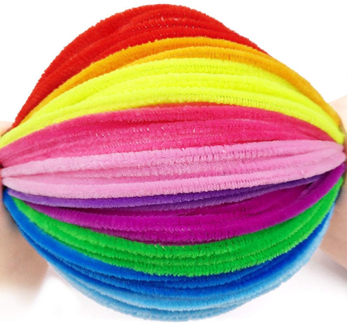 Fluitenrager, kleurrijk om te knutselen, 500 stuks doe-het-zelf pijpenragers, knutselen, kleurrijke mini-pompons met cultuurogen, pijpenreiniger voor knutselaccessoires, decoraties