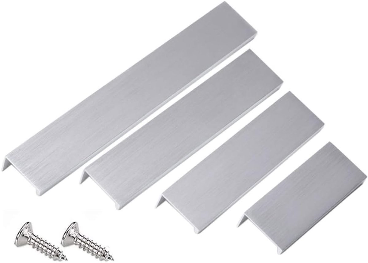 kastgrepen, 6 stuks kastgrepen, aluminium zilver geborsteld, onzichtbare keukengrepen, deurgreep, ladegreep, handgrepen voor kledingkast, slaapkamer