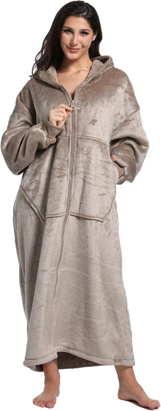 Oversized draagbare deken-sweatshirt, super dikke warme sherpa fleece knuffeldeken, hoodie met zakken en mouwen, voor volwassenen en kinderen Oversized draagbare deken-sweatshirt, super dikke warme sherpa fleece knuffeldeken, hoodie met zakken en mouwen, voor volwassenen en kinderen