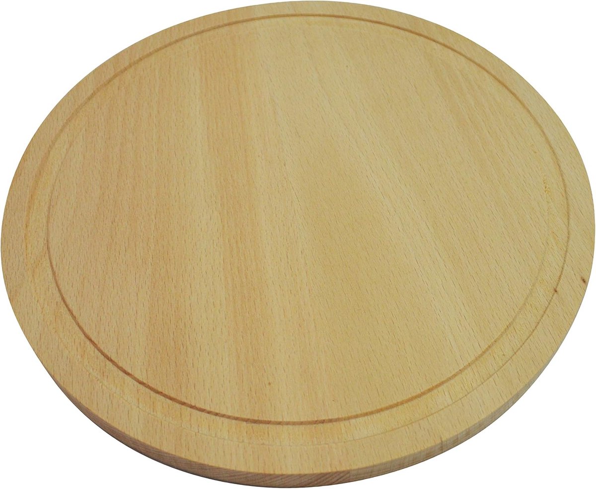 houten snijplank 10 inch 25 cm keuken massief hout rond vlak met ronde lijn