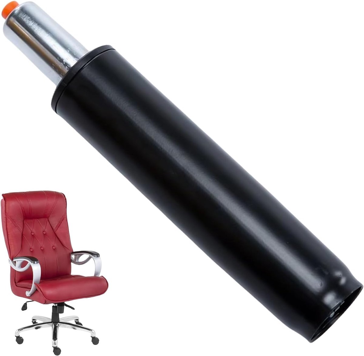 Gasveer voor stoel: HOMURY gaszuiger voor stoel, 278 mm - 393 mm totale lengte, belastbaarheid tot 200 kg, reserve-gasstoel voor bureaustoel, draaistoel, managersstoel (zwart)