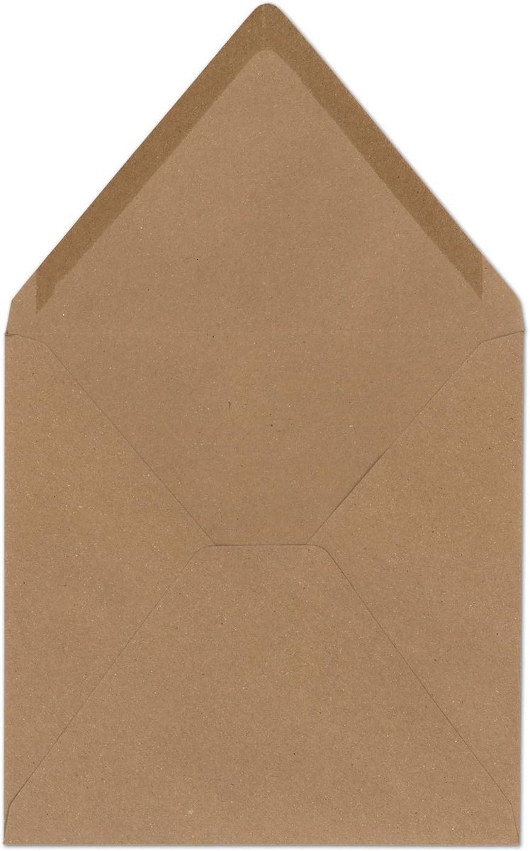 enveloppen 15,5 cm van kraftpapier in vintage-zandbruin natte kleefenveloppen van gerecycled papier post-enveloppen zonder venster 50 Umschläge Zandbruin - 140 x 140 mm