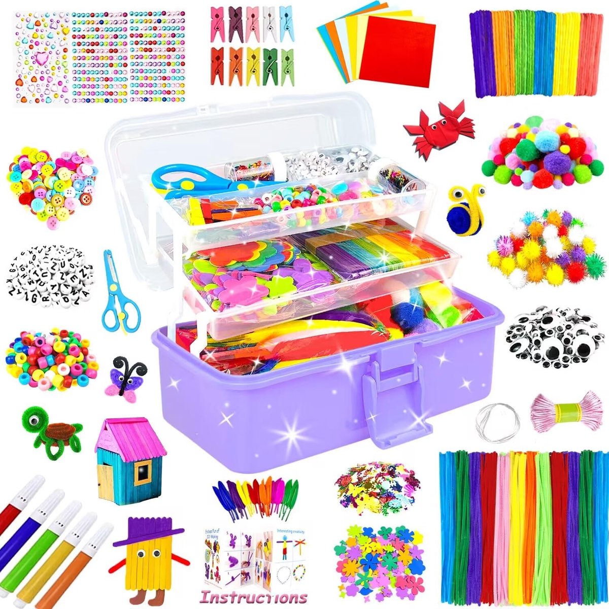 Kunst en Ambachten Supplies Kits Materialen Set voor Kinderen Leeftijd 4-8