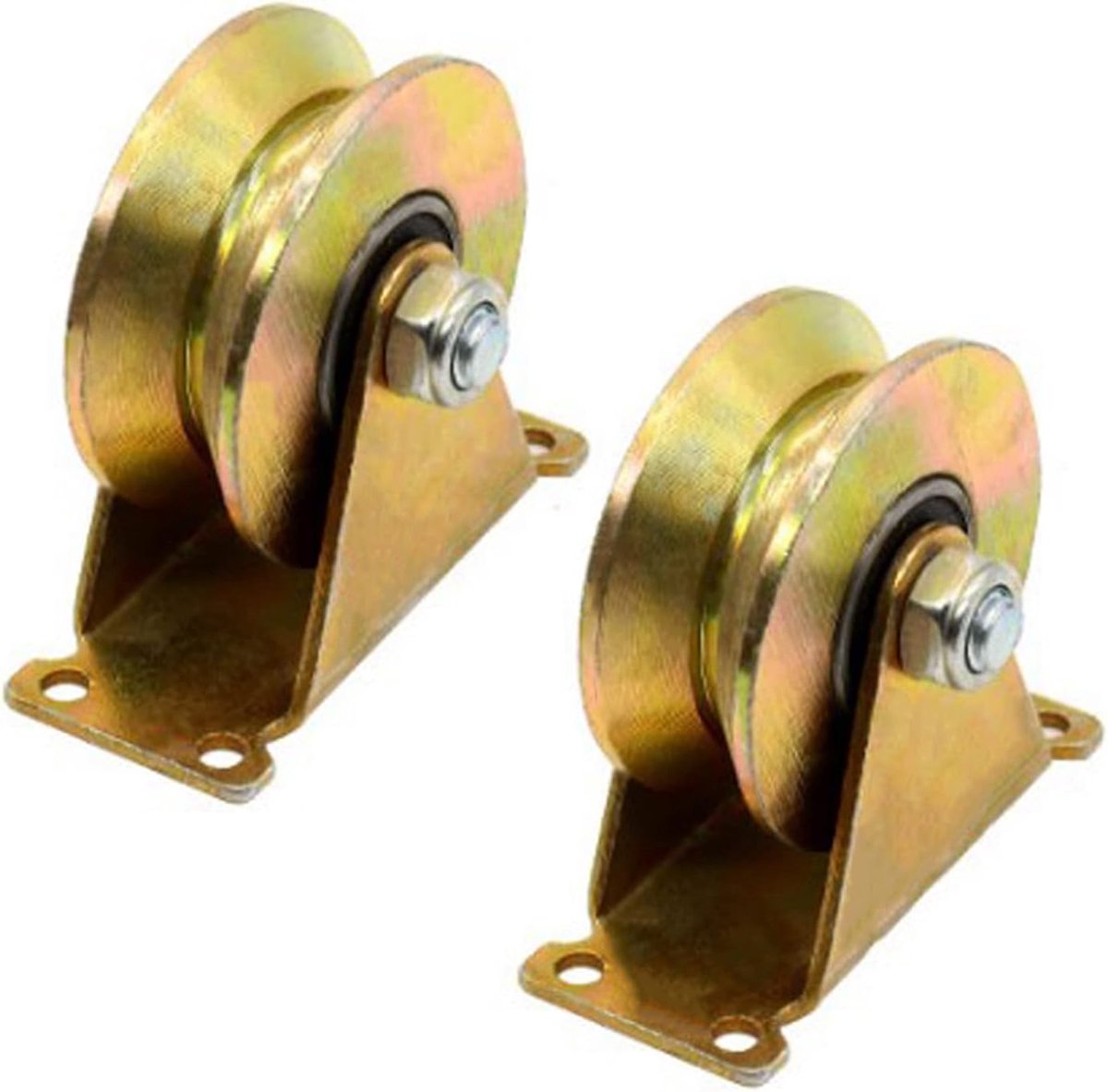 2 stuks schuifpoortwielen, V-groef, wielen met sterke lasten, wielen voor schuifpoort, 50 mm schuifpoort, stijf wiel van staal, V-roller, schuifdeurrol van staal, wielen