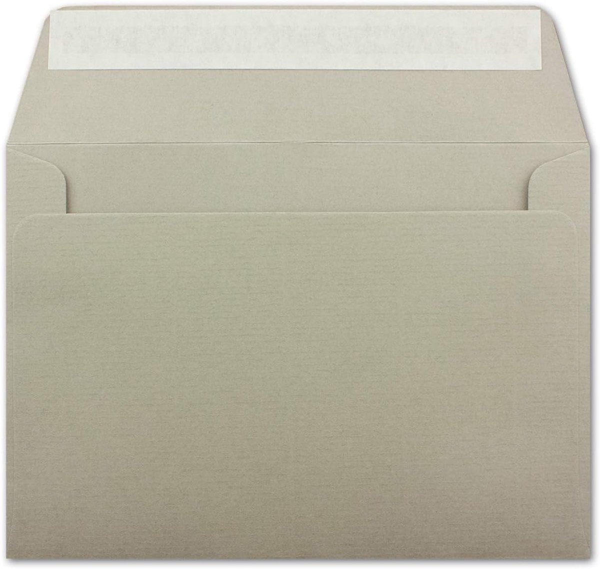 DIN C6 enveloppen geribd - Grootte: 114 x 16,20 mm - 100 g / m² - Plakband met rechte klep en strips -Premiumkwaliteit 50 Stück grijsbruin