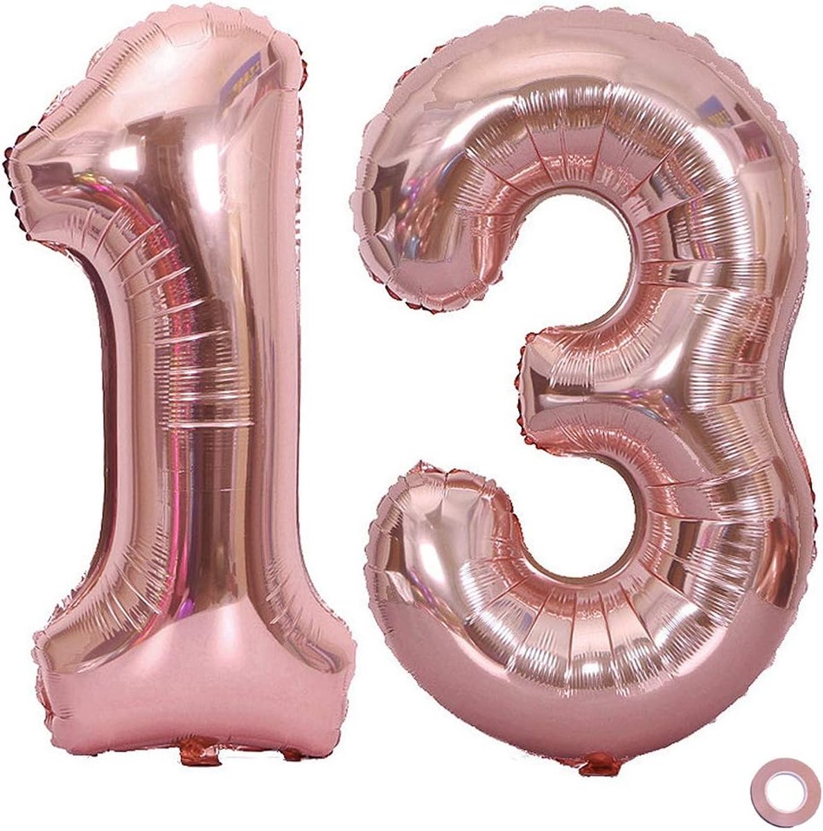 Ballon cijfer 13e verjaardag XXL enorme folieballon cijfer roségoud verjaardag folieballon helium folie roze ballonnen voor verjaardag jubileum 101 cm - reuzengetallen #13