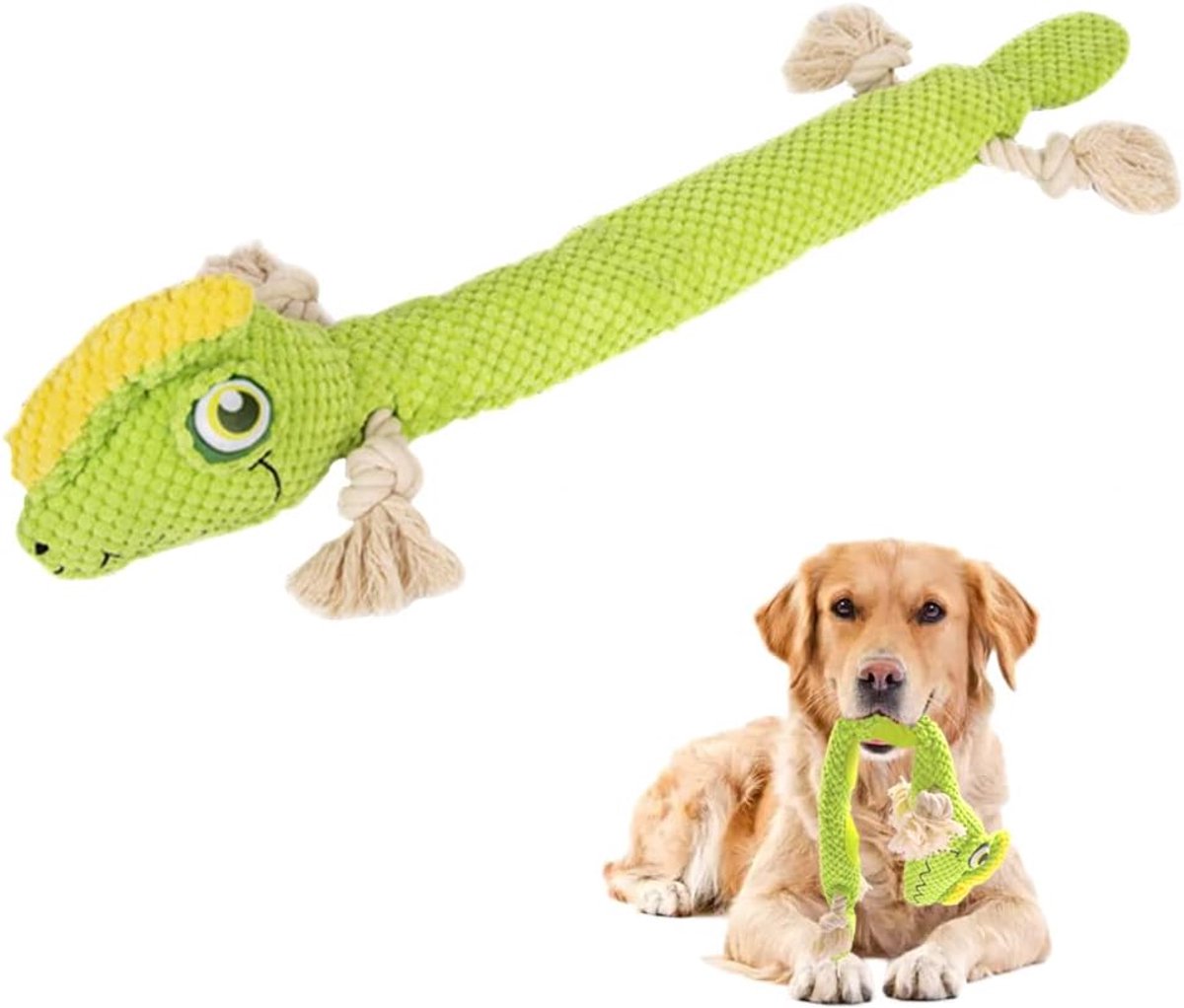 Piepende Speelgoed Voor Honden Hond Reiniging Tanden Kauwspeelgoed Voor Puppies En Grote Honden Bijtbestendig Verlicht Angst En Verveling Aantrekkelijk Interessant (Hagedis)