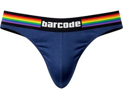 Barcode Berlin Pride Thong Navy - MAAT XL - Erotisch Heren Ondergoed - String voor Man - Sexy mannen String