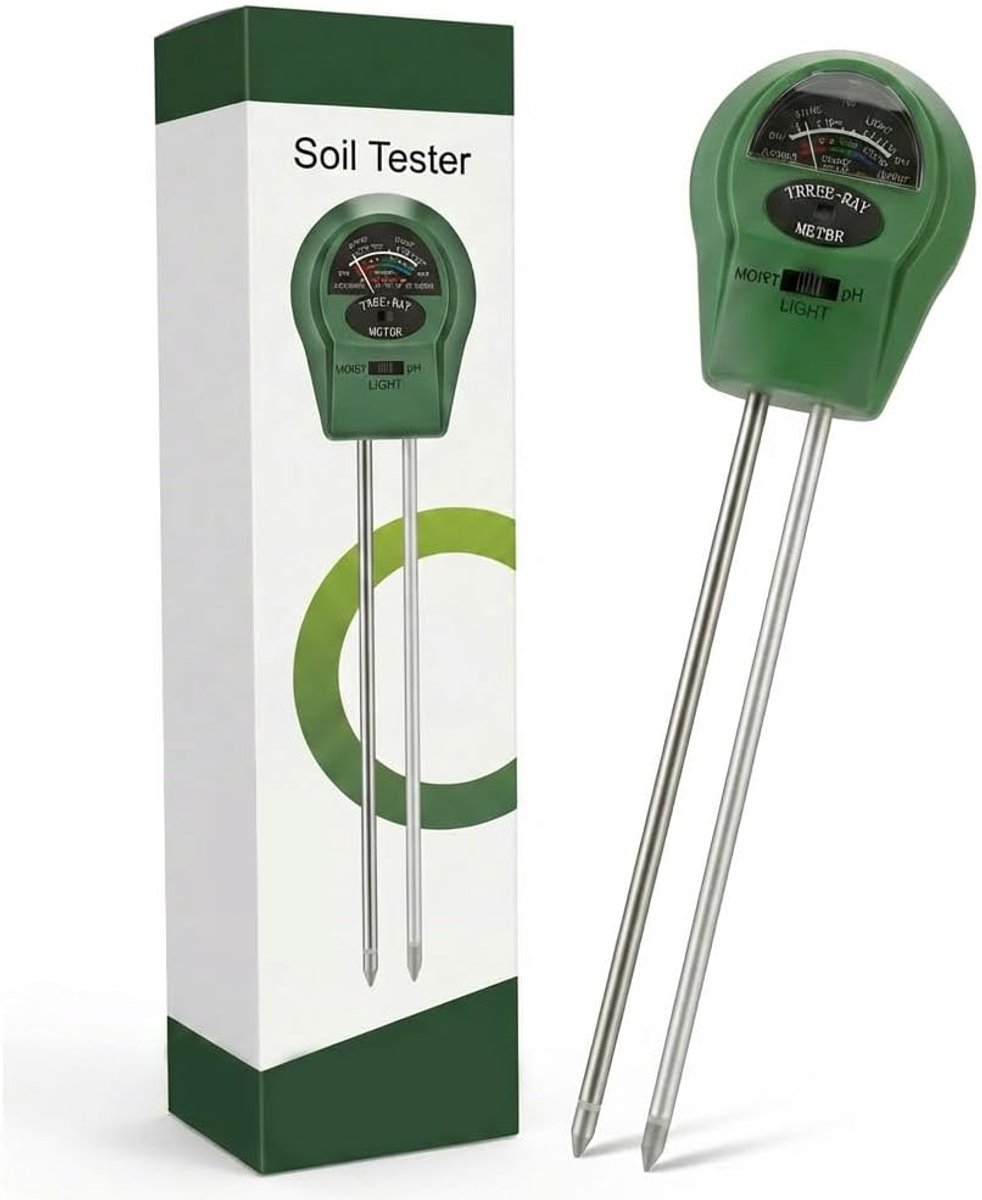 BodempH-meter 3-in-1 - bodemhygrometer - pH-waarde en vochtigheid - ideaal voor tuinieren - SnelShoppen