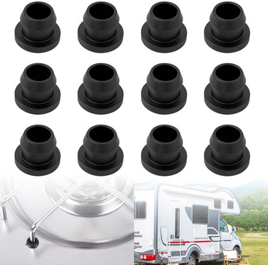 Rubberen Buisjes Set van 12 Stuks - Potdragerrubbers - Camperaccessoires voor Dometic/Smev/Thetford - Ondersteuning 5 mm Staven - Compatibel met FIAT Ducato/Pössl - Pannenhouderrubbers