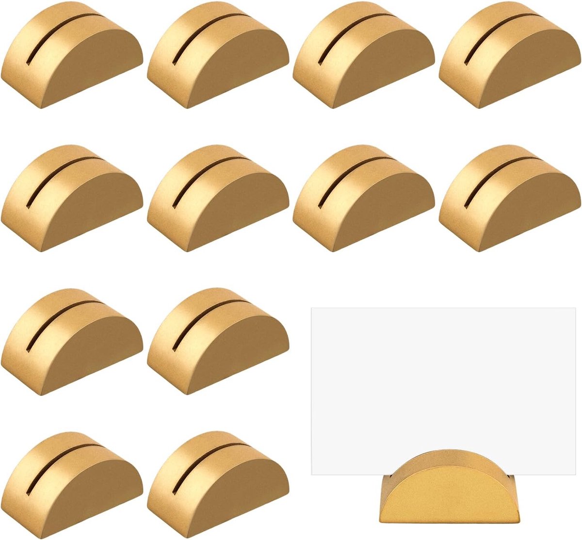 12 Stuks Tafelnummerstandaarden, Gouden Tafelnaamhouder Halfrond Ontwerp Moderne Plaatskaarthouders Fototafelkaartclips voor Bruiloftsbanket Receptie Jubileum Verjaardagsfeestje