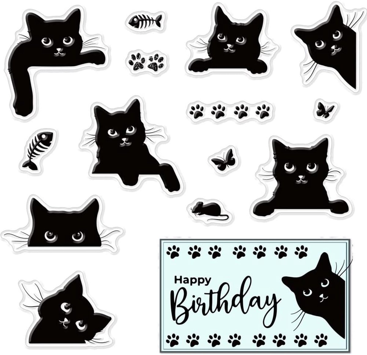 Kat duidelijke stempels voor kaarten maken decoratie scrapbooking, Kitty siliconen rubberen stempel voor wenskaarten fotoalbum dagboek decor doe-het-zelf handwerk