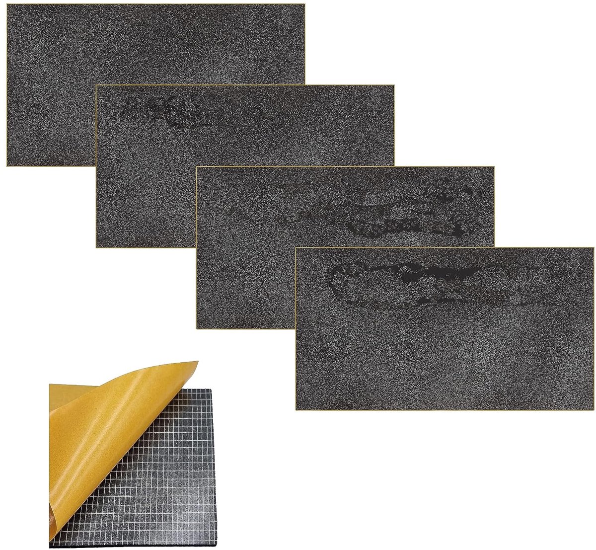 Neopreenfolie, isolatielijm, 4 vellen, zelfklevende afdichting, rubber, polyurethaanschuim, zwart EPDM-schuim (dikte 5 mm, 22 x 15 CM)