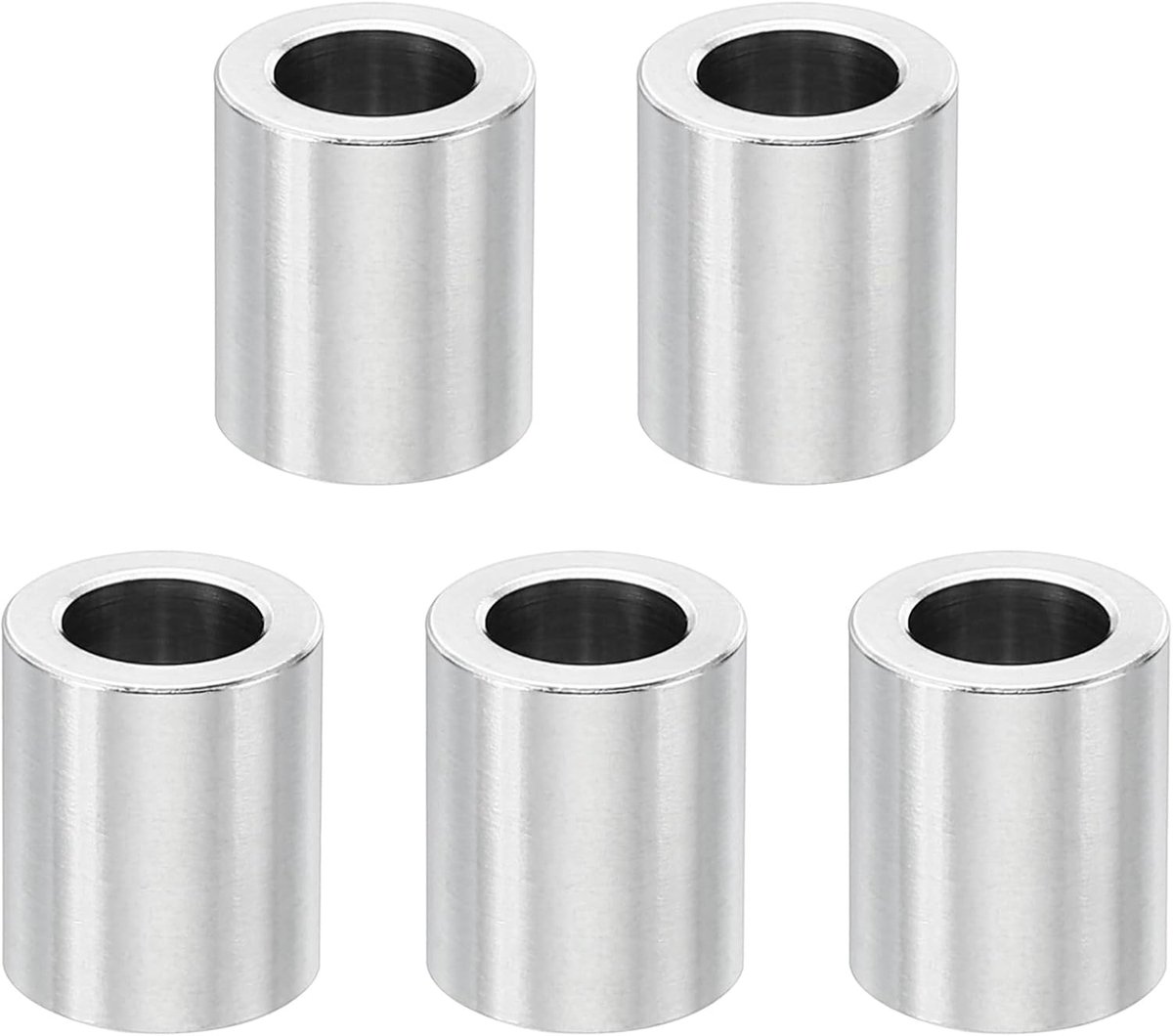 M6 roestvrijstalen afstandhouders, 5 stuks metalen afstandhouders roestvrij staal 6,2 mm ID x 10 mm OD x 12 mm L afstandsschroef afstandhouder ronde voor 1/4" of M6 schroefbouten