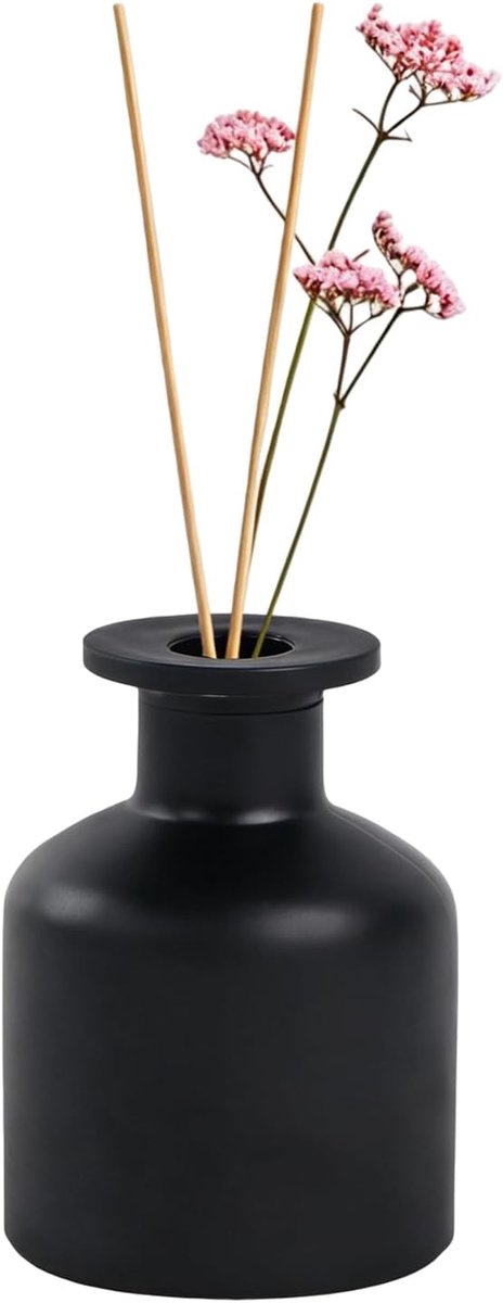 1 Stuks Zwarte Glas Diffuser Fles 150ml - Aromatherapie Geurverspreider voor Etherische Olie - Stijlvol Decoratie voor Huis, Kantoor of Cadeau