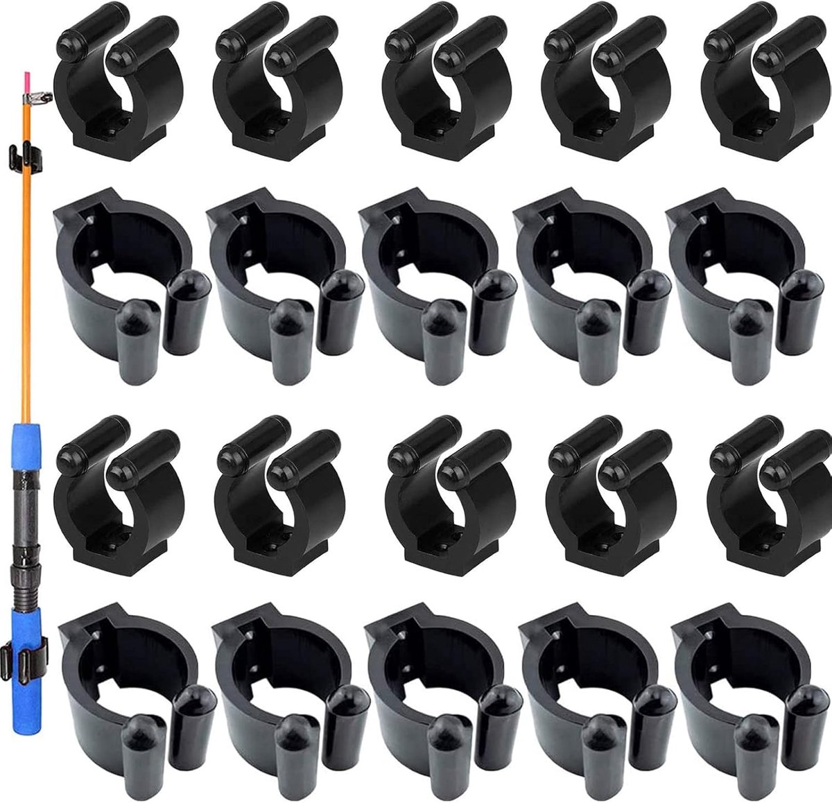 biljartkeu-houder, rek, reserveclip, 30 stuks, wandmontage, vishengel, opbergclips, klemmen, houder, rek, organizer, biljart/snookerkeu, lokalisatie, cliphouder voor zwembad, cue-rekken, set